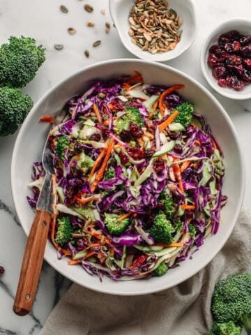Broccoli Slaw with Cranberries and Sunflower Seeds Recipe