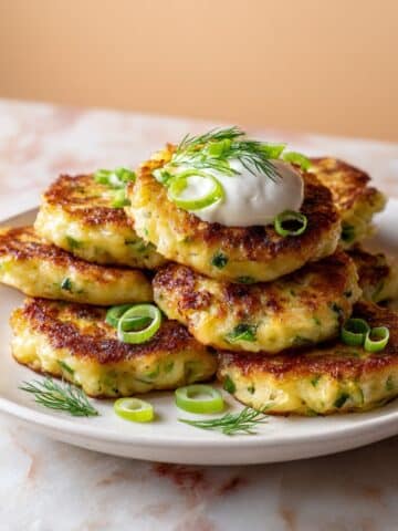 Lemon Herb Salmon Patties with Sour Cream and Fresh Herbs Recipe