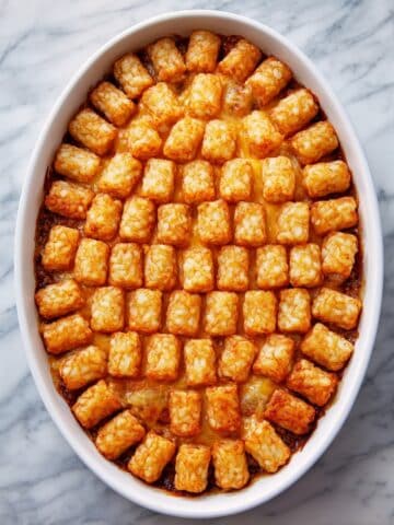 Tater Tot Casserole with Beef and Mushroom Cream Sauce Recipe