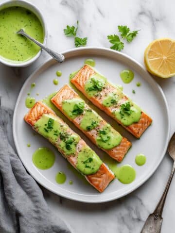 Lemon-Parsley Salmon with Fresh Herb Sauce Recipe
