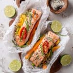 Salmon en Papillote with Vegetables and Soy-Honey Glaze Recipe