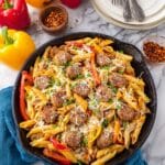 Penne Arrabbiata with Charred Bell Peppers and Mozzarella Recipe