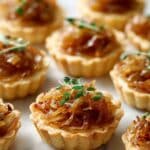 Caramelized Onion Brie Tartlets with Fresh Thyme Recipe