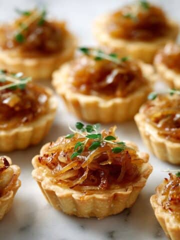 Caramelized Onion Brie Tartlets with Fresh Thyme Recipe