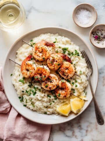 Lemon Risotto with Grilled Shrimp Recipe