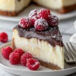 Crepe-Stuffed New York Cheesecake with Chocolate and Raspberries Recipe