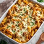Ground Beef Pasta Casserole with Marinara and Mozzarella Recipe