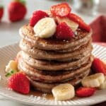 Healthy Strawberry Banana Oatmeal Pancakes Recipe