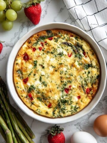 Crustless Asparagus and Feta Quiche Recipe