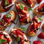 Strawberry Balsamic Bruschetta with Ricotta and Basil Recipe