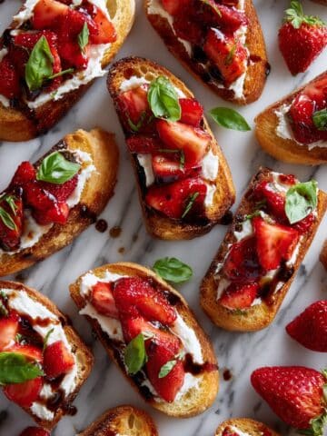 Strawberry Balsamic Bruschetta with Ricotta and Basil Recipe