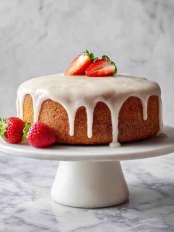 Lemon Almond Yogurt Cake with Strawberries Recipe