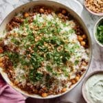 Ground Beef and Rice Skillet with Chickpeas and Spiced Herbs Recipe