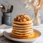 Easy Pumpkin Pie Spice Protein Pancakes with Apple Topping Recipe