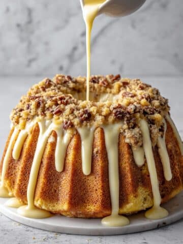 Southern Peach Cobbler Pound Cake with Cream Cheese Recipe