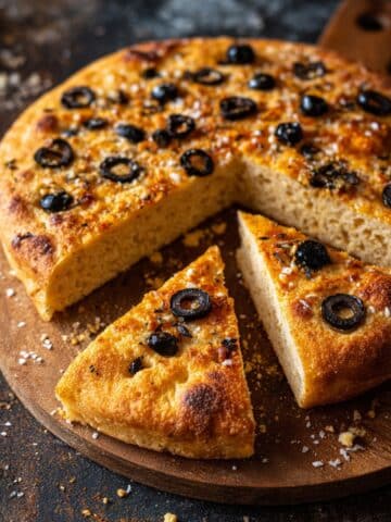 Black Olive Parmesan Focaccia Recipe