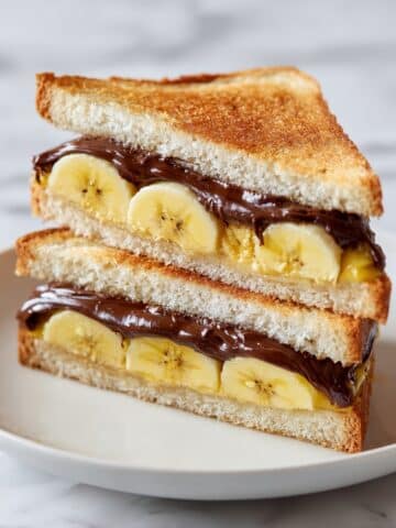 Sweet Peanut Butter Chocolate Banana Air Fryer Toasted Sandwich Recipe