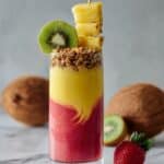 Tropical Fruit Breakfast Smoothie with Coconut Granola Recipe