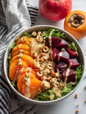 Beet Persimmon Salad with Goat Cheese Dressing Recipe