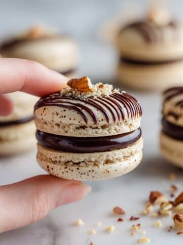 Chocolate Hazelnut Macarons with Ganache and Hazelnut Filling Recipe
