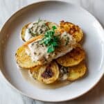Roasted Salmon on a Bed of Apples and Potatoes Recipe