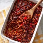 Smoky Baked Beans with Bacon and Bell Peppers Recipe