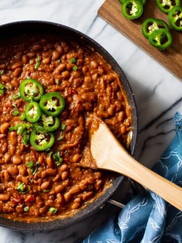 Smoked Baked Beans with Bacon, Jalapenos, and Rich Barbecue Flavors Recipe