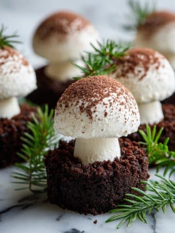 Meringue Mushrooms with Chocolate Caps Recipe