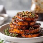 Fondant Slow-Roasted Sweet Potatoes with Maple Butter Pecans Recipe