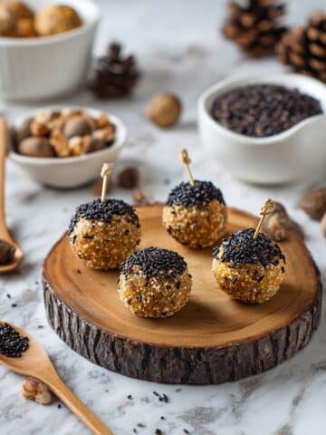 Acorn Donut Hole Treats with Chocolate and Pretzel Sticks Recipe