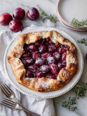 Plum Galette with Lemon, Honey, and Fresh Rosemary Recipe