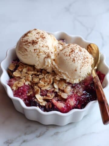 Rhubarb Crisp with Rose Water and Oats Recipe
