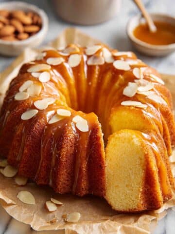 Almond Bundt Cake with Caramel Icing Recipe