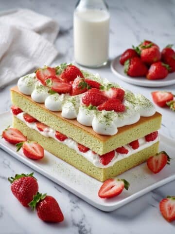Matcha Cake with Strawberry Frosting Recipe
