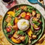 Sourdough Panzanella with Peaches and Burrata Recipe