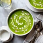 Green Gazpacho with Herbs, Tomatillos, and Crème Fraîche Recipe