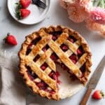 Rhubarb Strawberry Pie with Pink Peppercorns and Vanilla Recipe