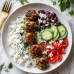 Spinach Feta Turkey Meatballs with Yogurt Sauce Recipe