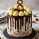 Sprinkle Cake with Rainbow Decor and Chocolate Drip Recipe