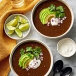 Creamy Cuban Black Bean Soup with Avocado and Cilantro Recipe