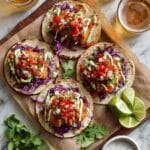 Baja Fish Tacos with Creamy Avocado Crema and Crispy Fried Cod Recipe