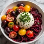 Spiralized Mediterranean Beet and Feta Skillet Bake Recipe