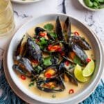 Lemongrass Ginger Steamed Mussels in Coconut Milk Broth Recipe
