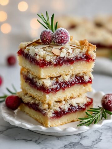 Cranberry Lemon Bars with Almond Meringue Recipe