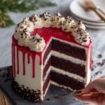 Red Velvet Drip Cake with Cream Cheese Frosting Recipe