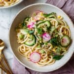 Chilled Udon Noodles with Sesame Garlic Dressing Recipe