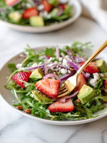 Arugula Salad with Strawberries, Feta, and Lemon Vinaigrette Recipe