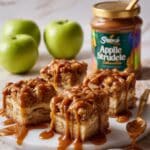 Brown Butter Apple Strudel Blondies with Salted Caramel Drizzle Recipe