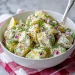 Smashed Potato Salad with Dill Pickles and Capers Recipe